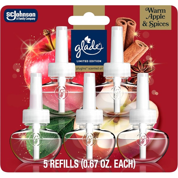 Glade PlugIns Refills Air Freshener, Warm Apple & Spices, Scented