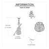 YAFEINI Violin Necklace 925 Sterling Silver Cubic Zirconia Violin and