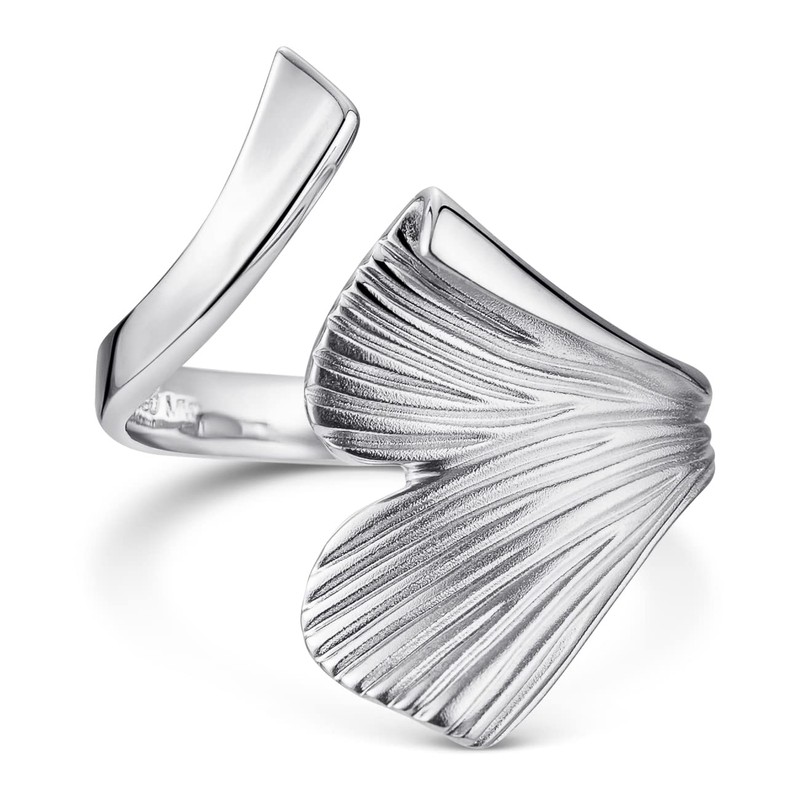 MATERIA by Matthias Wagner Women's Rings Silver 925 Ginkgo Leaf