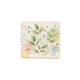 Wooden Fridge Magnet with Floral Design and Soft Pastel Colors for Home Decor (mag-kf25-1339)