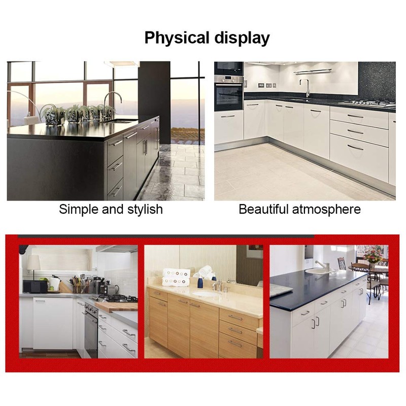 BOZONLI Silver Stainless Steel Cupboard Handle, Kitchen Door Handles Cabinet