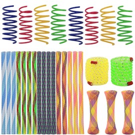 KtbeYTi 30 Stück Katze Frühling Spielzeug, Buntes kreatives Katzenspielzeug Set, Katze Spielzeug für Haustiere Interaktives Fit Halten, 3 Stile