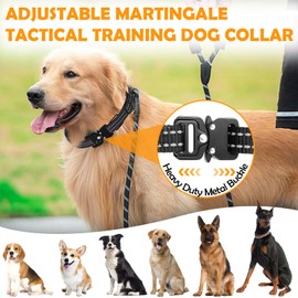 VST No Pull Dog Collar - Martingale Collar for Dogs with Quick Release Buckle,Adjustable Anti Pull Choke Collar for Dogs,Reflective Escape Proof Collar for Large Medium Small Dogs Training Walking-L