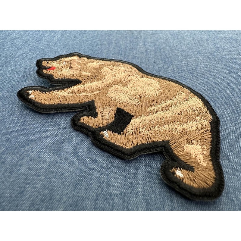 California Bear Patch - 3.5x1.8 inch. Embroidered Iron on Patch