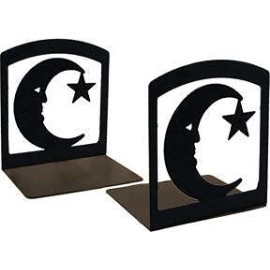 Village Wrought Iron Wrought Iron Moon & Star - Book Ends pair 6.25" Made in USA