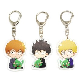 EBTY DREAMS Inc. - Set of 3 Mob Psycho 100 Acrylic Keychain Arataka Reigen, Shigeo Kageyama, Ekubo, Teruki Hanazawa