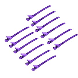Clips de peluquería de metal, pinzas para el cabello de 12 piezas Salon Clip de corte de peluquero de metal Peluquería Pinzas para el cabello Pinzas de peluquería Accesorios para el cabello(púrpura)