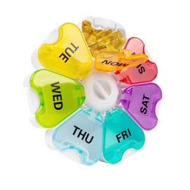 PTGRSWK Weekly Pill Organiser 7-Day | Petal-Shaped Slim Travel Pill Case | BPA-Free, Leakproof & Arthritis-Friendly Design