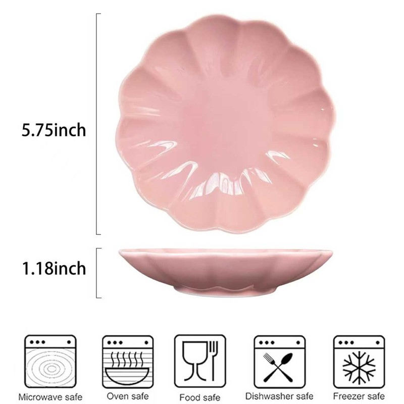 SHIDACHENG Salad Plates Set of 4, Ceramic Dessert Plate for