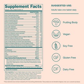 True Grace True Grace One Daily Women's Multivitamin 40+ Fermented Minerals, Organic Adaptogens & Mushrooms Energy, Immune, Bone Support - Non-GMO - Iron, Gluten & Soy Free - 30 Vegan Tablets