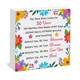 30th Birthday Gifts for Her Him Wooden Plaque Box Sign Inspirational Gift for 30 Year Old Woman Man Wood Box Sign Party Decoration Happy 30th Anniversary Birthday Gift for Sister Female Friends