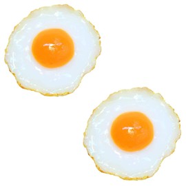 2pcs Sample Fried Egg Simulation Food Fried Egg Food Sample Lifelike Model Display Real Food Sample Fried Egg Egg Poached Egg Decoration Home Decor Window Decoration Sketch Model Fake Food Model Kids