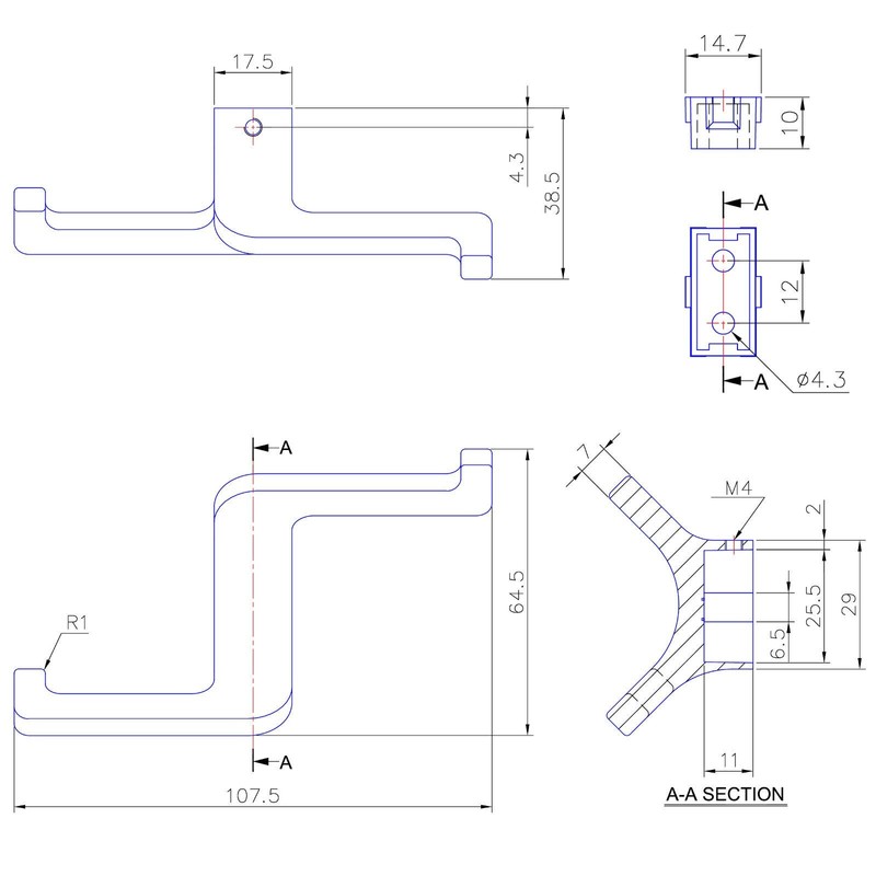 So-Tech® Bill Modern Coat Hook Wall Hook Stainless Steel Look