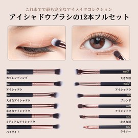 MSQ Makeup Brushes 12pcs Eye Shadow Brush Set Makeup Brush Set Eyeshadow Brushes Makeup Brushes Concealer Brushes Eyeliner Brush Blow Brushes Super Soft Makeup Brushes Luxury Makeup Tools (Rose Gold)