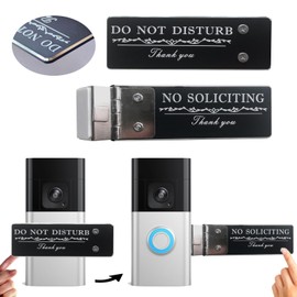 Do Not Disturb Sign for Doorbell - Rotatable No Solicitors Doorbell Cover, Pure Metal No Soliciting Sign for House/Office Doorbells, Easy to install, No Tool Needed, Blocks Video or Standard Button Ring to Keep Quiet for Sleeping Babies /Day Sleepers/Hom