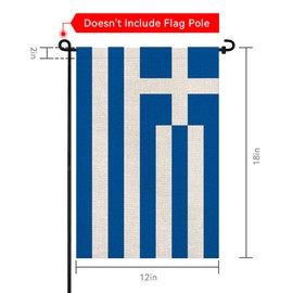 Pretty_jessie Greece Flag Greek Garden Flags 12x18 Double-Sided Small Burlap Yard Flag Decorations for Outdoors(Greece)