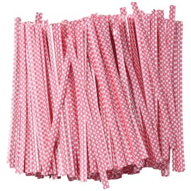 CREATCABIN 500Pcs Polka Dot Twist Ties Bag Sealing Ties 4 Inch Long Reusable Plastic Pink Polka-Dotted Bread Bags Wire for Sealing Packaging Gifts Cookie Kitchen Bakery Candy Snack Party Favor Decor