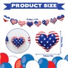 Whaline Patriotic Heart Felt Banner 3D American Flag Heart Pre-Strung