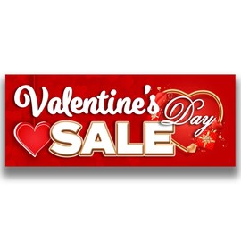 Valentine's Day Sale Vinyl Banner (Size Options) Small - 24x60