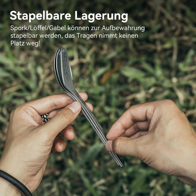 Thous Winds Titan Camping Fork, Outdoor Titanium Fork, Multifunctional Ultralight