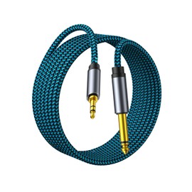 Hftywy 3.5mm to 6.35mm TRS Stereo Audio Cable 15ft 1/8 to 1/4 Stereo Cable 6.35mm 1/4" Male to 3.5mm 1/8" Male Bidirectional Cable for Guitar, Piano, Amplifiers, Home Theater Devices