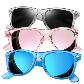 Joopin Retro Square Sunglasses Oversized Shades for Women Men Trendy Sun Glasses Polarized UV Protection Shady Rays (Grey +All Pink +All Blue)