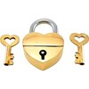 Purpledip Brass Small Padlock: Glowing Heart (11003)