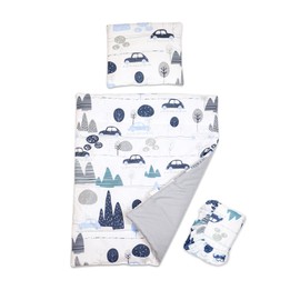 Baby Comfort 3 piece set Duvet Cover Pillowcase and Fitted Sheet for 83x50 cm Co-Sleeper Crib (Cars)