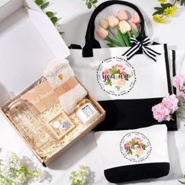 Christian Gifts for Women Faith, Inspirational Religious Gifts for Women, Catholic Spiritual Gift Baskets, Grandma Mom Sisters Best Friends Wife Birthday Christmas Gift Set - Canvas Tote Bag Tumbler