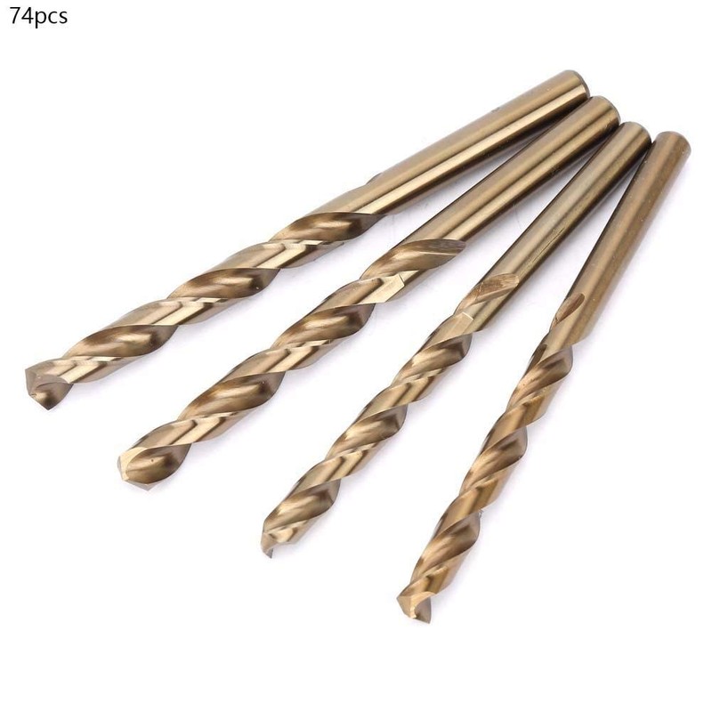 Cobalt Drill Bit Set, 74pc 1.0-8.0mm M35 Cobalt Drill Bit