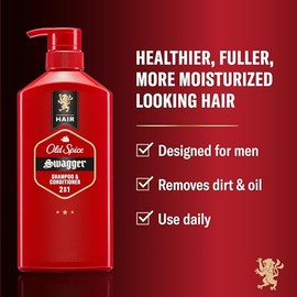 Old Spice Swagger 2-en-1 Set de Champú y Acondicionador para Hombres, Aroma a Cedro y Lima, Cabello Más Saludable, Más Lleno, Más Hidratado, Calidad d