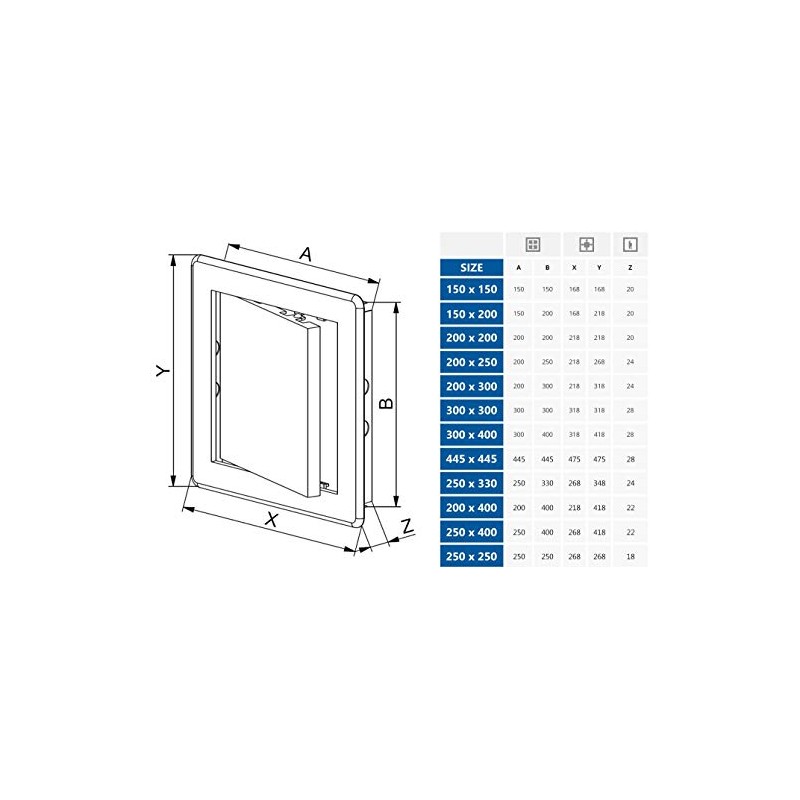 250x330mm ABS White Plastic Durable Inspection Panel Hatch Wall Access