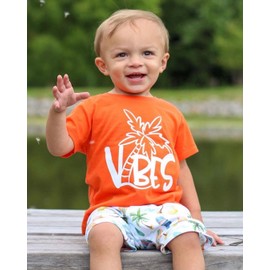 Baby Boy Summer Clothes Toddler Boys Outfit Infant T Shirt Top Shorts 2pcs Set Infant 9 12 18 24 Months Suit (H Orange, 18-24 Months)
