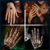 Konsait Halloween Skeleton Hand Tattoos, 4 Sheets Realistic Skeleton Hand