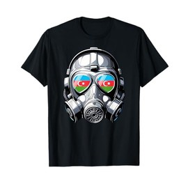 Mens Azerbaijani Flag Azerbaijan Pride Heritage Man Gas Mask T-Shirt