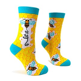 Fabdaz Let it Bee Novelty Crew Socks for Women