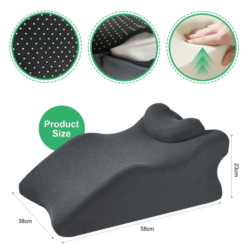 Widened Position Pillow for Couples- Dark Grey