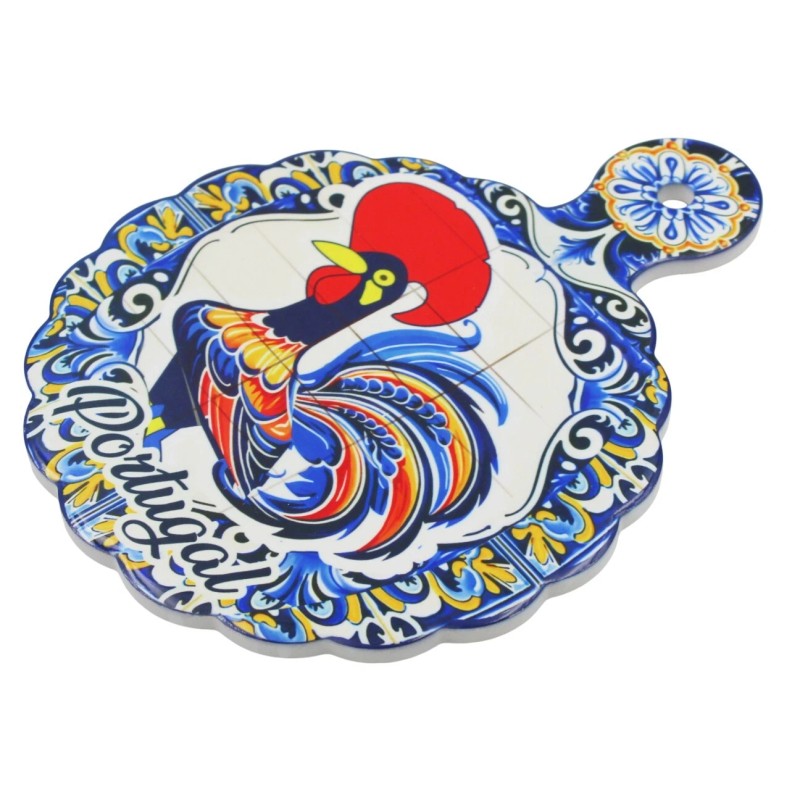 Gift Souvenirs Portuguese Ceramic Decorative Serving Tray with Rooster &