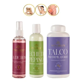 ApiGreen Pre Y Post Depilacion Talco Crema Y Agua De Rosas Apigreen
