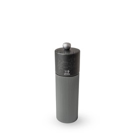 PEUGEOT - Line Salt Mill 18 cm - Classic Grinding Level Adjustment - Innovative Zirlion Grinder for Powder Fine Salt - Aluminium, Recycled Wood with PEFC Seal - French Know-How - Carbon Colour