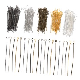 jojofuny 500Pcs Open Eye Pins for Jewelry Making Metal Head Pins for Earring and Pendant Crafting for Beaded Chains and Dangles Conveniently Packaged for and Use