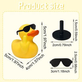 AOT 3pcs Middle Finger Duck,Unique Rubber Ducks, Jeep Rubber Ducks with Sunglasses for Bathroom Car Dashboard Decoration Home Ornament Creative Gift…