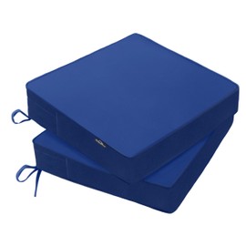 PatioGlow Outdoor Chair Cushions 20 x 20 x 3 Inch, Waterproof & Fade Resistant Patio Seat Cushion for Furniture with Handle and Ties, Thick Seating Pads for Outside Sofa Couch Set of 2, Blue