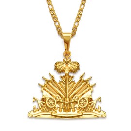 ViKiJi Haitian Pendants and Necklaces for Men and Women - Haitian Jewelry Gifts for Both Men and Women - Meaningful Haitian Accessories (Gold 2, 17.7 inches)