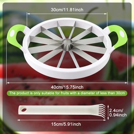 Extra Large Watermelon Slicer Cutter Stainless Steel Round Divider Quickly Cutting Slicing Corer Tools for Cantaloup Melon Pineapple Honeydew