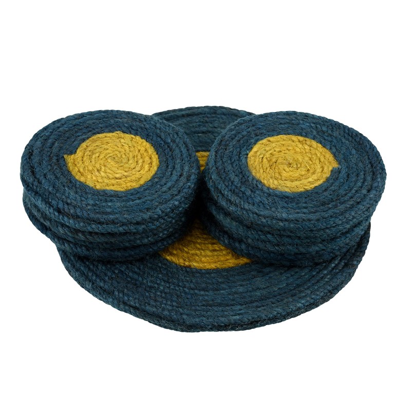 Jute Coaster C013, Handmade Coaster Set, Round Design Coasters C013
