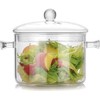 Glass Cooking Pot - 2L/67oz Heat-Resistant Borosilicate Glass Handmade Cookware
