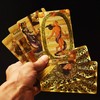 YIMINGOUFEI Tarot Card Deck 78 Cards Gold Foil Embossed Medieval