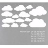 MacDecal.de Clouds Set of 16 Large Cloud Wall Stickers, Wall
