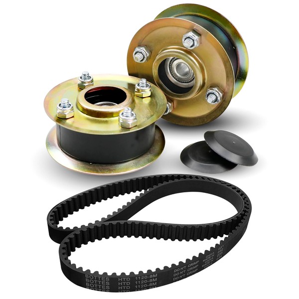 Pre-Installed Bearings 131-4529 Idler Pulley and 120-3335 Mower Belt Kit